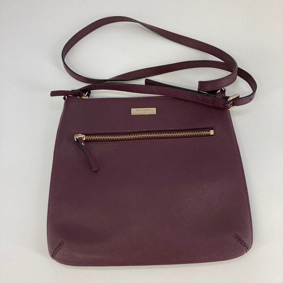 Kate Spade small, wine and gold leather crossbody bag - Picture 1 of 10